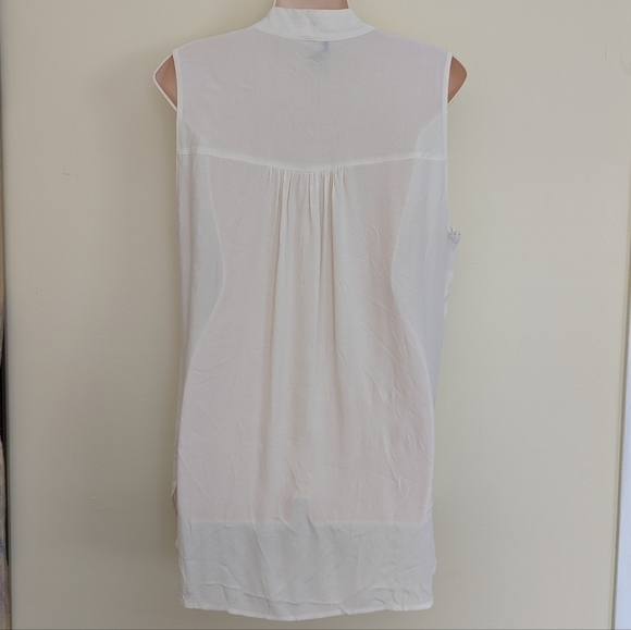 Repeat sleeveless airy breezy blouse ivory Large - Picture 7 of 11